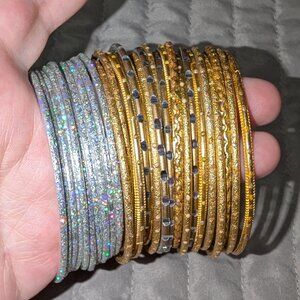 $1 with Bundle ~ Gold & Silver Tone Bracelet Lot 6252
